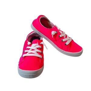 Jellypop Dallas Neon Pink Fabric Fashion Sneakers Womens New